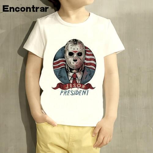 Kids Jason For President Design TShirt Boys/Girls Great Casual Short Sleeve Tops Children Cute T-Shirt,HKP2077