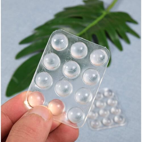24pcs Self Adhesive Round Silicone Rubber Bumpers Soft Transparent Black Anti Slip Shock Absorber Feet Pads Damper