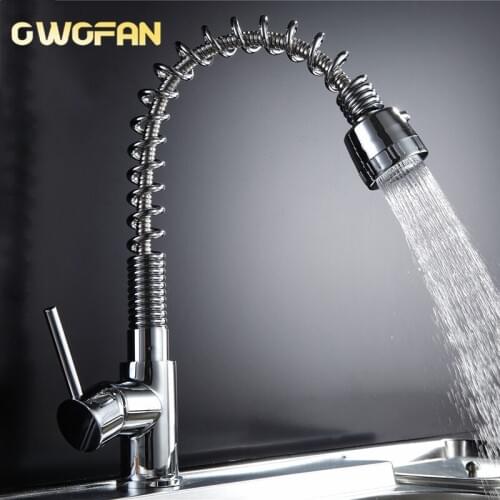 Kitchen Faucets Pull Out Sprayer Taps Chrome Swivel Flexible Spout Touch on Faucet for Kitchen Sink Brass Mixer Tap Tap K-9909
