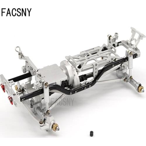 Metal Assembled 133mm Wheelbase Chassis Frame with Front Bumper for 1/24 RC Crawler Car 4WD Off-Road Truck SCX24 AXI90081