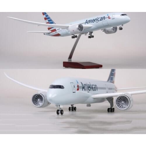 1/130 Scale 47cm Airplane 787 B787 Dreamliner Aircraft American Airlines Model W Light and Wheel Diecast Resin Plane