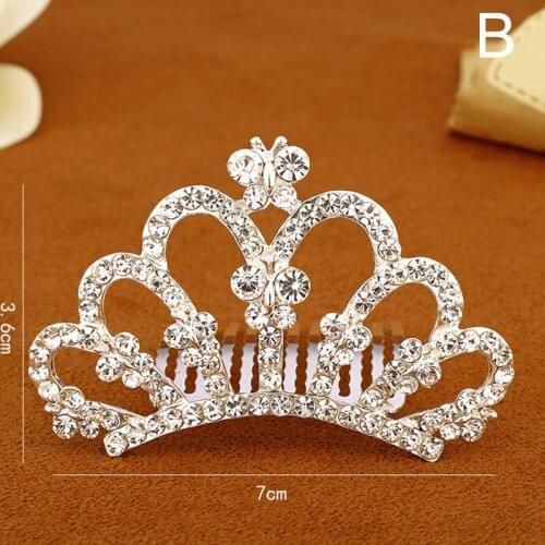 Fashion Crown Tiaras Hairclip Crystal Rhinestone Hairpins Hair Combs Birthday Wedding Party Bride Headwear Hair Accessories