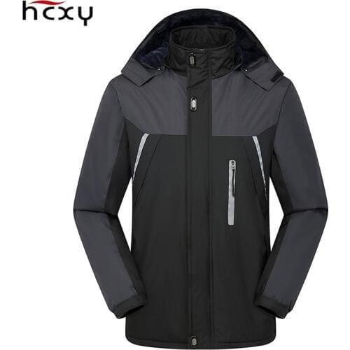 HCXY 2019 Mens Couples Reflective Strip Raincoats Men Technical Winter Jacket Women Windbreakers Mel Warm Coats Hooded