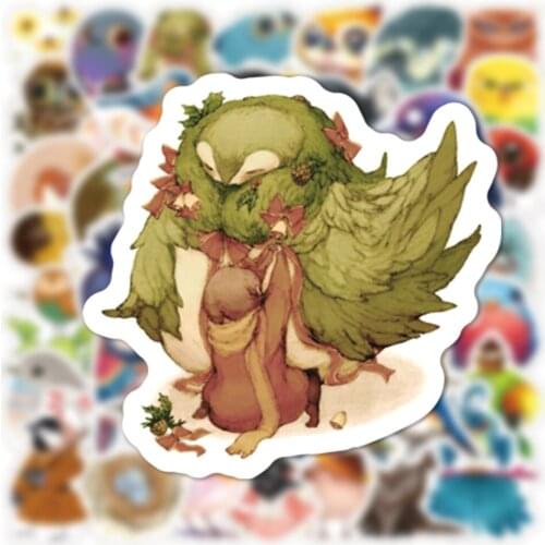 10/50PCS Fairy Tale Cartoon Bird Owl Patches Stickers for Guitar Phone Water Cup Computer Wholesale Skateboard Sticker Toys