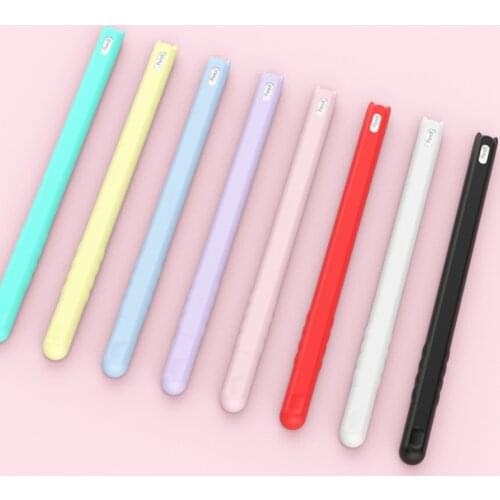 Cute Silicone Case Skin + 2 Nib Covers for Apple Pencil 2nd Generation iPad Apples Pencil 2 Gen Soft Silicone Case T35
