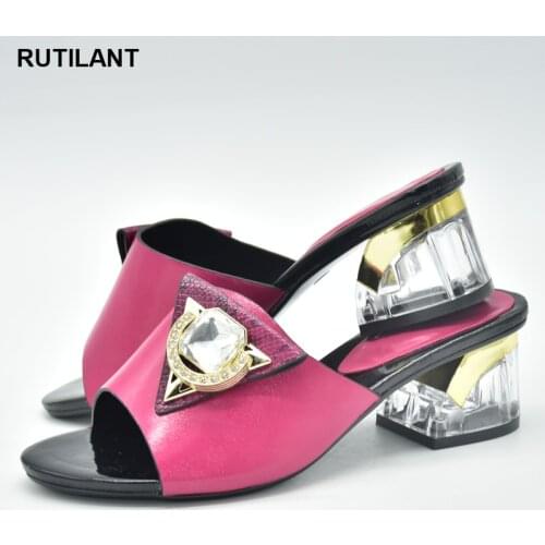 New Fashion Luxury Shoe Women Designers Nigerian Party Pumps Wedding med Heels Plus Size Ladies Sandals with Heels Slip on Shoes