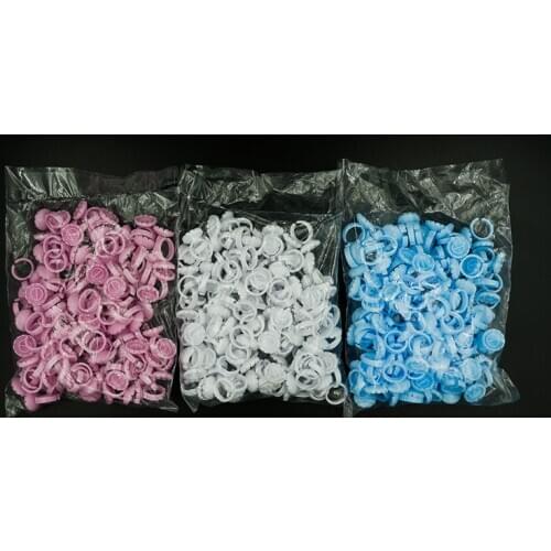 New 100pcs/pack Disposable Round Shape Eyelash Glue Rings Cups Eyelash Extension Glue Tattoo Ink Holder Quick Blossom Cup Ring