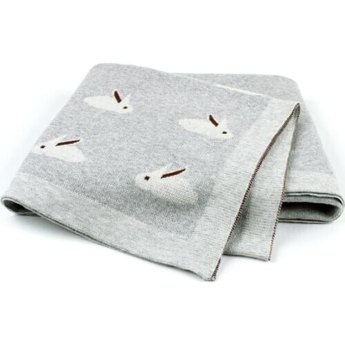 Baby Blankets Knitted Newborn Swaddle Wrap Blanket Cartoon Rabbit Toddler Photograph Props Multifunction Children Covers 100*80