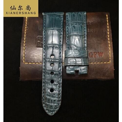 Retro Alligator Watch Band Luxury Genuine Leather Belt Custom Universal Strap 20MM 22MM 24MM Handmade Crocodile Skin Watchbands
