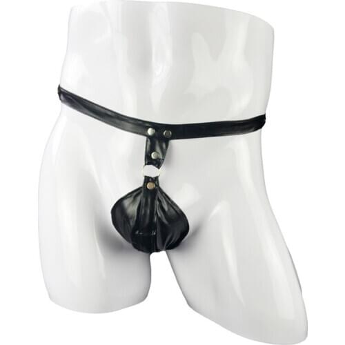 Sexy faux leather underwear men Underpants Thongs and G-strings