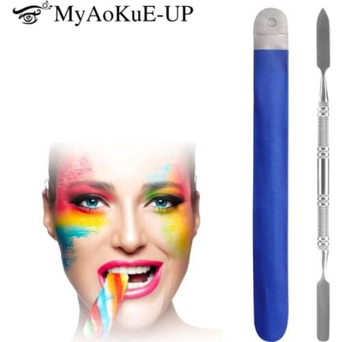 Mixing Spatula Tool Spatuler Rod Dental manicure Clean nail Art Stainless Steel Makeup Foundation eyeshadow Mix Stick Color Tool
