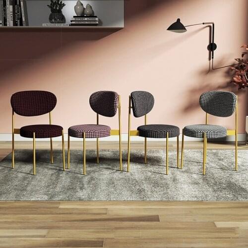 Nordic makeup stool light luxury back dining chair modern simple small family home coffee restaurant chair