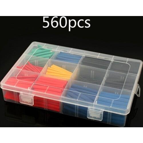 Heat Shrink Tubing Tubes 560Pcs Shrinking Plastic Assorted Polyolefin Insulation Cable Protector Connector Electrician Tools
