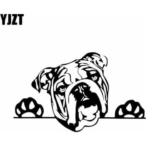 YJZT 16.2X9.7CM Olde English Bulldog Bully Dog Decal Vinyl Car Sticker Funny Pattern Black/Silver C24-1576