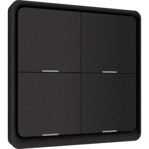 Zigbee scene switch wireless 4 button free stick wireless switch remote control black bedside switch