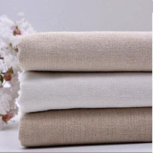 1PCS 50*150cm Linen fabric plain linen cloth linen handmade DIY fabric curtains background bag solid color fabric