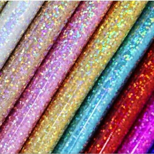 10 yards roll Symphony Colorful Laser Pu Leather Luggage Leather Goods Dot Reflective holographic Leather rainbow fabric