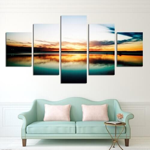 Fashion 5 Pieces Large Canvas Art Cheap Painting Modern Abstract HD Image Oil Painting Seascape Wall Decor For Living Room Hotel
