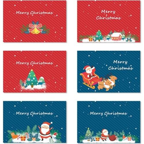 6pcs 3D Creative Christmas Greeting Card Cartoon Holiday Blessing Card Envelope Sticker Set 6x8 Cards Xmas decor
