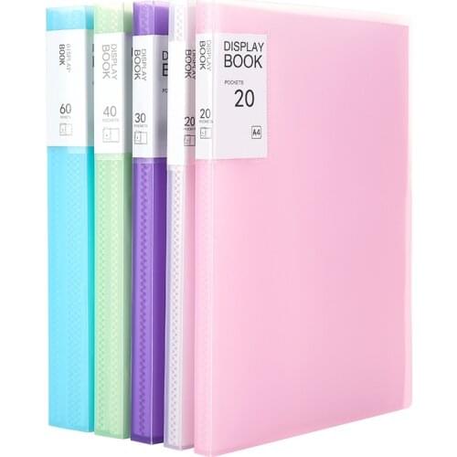 A4 File Bag 20/30 Pages Data Book Large Capacity File Folder Portfolio Office Stationery Insert Folder Document Storage Bag