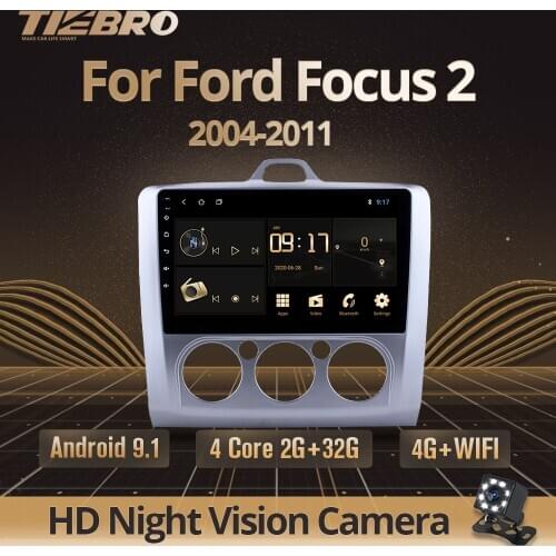 TIEBRO 2din Android 9.0 Car Radio Dvd Player For Ford Focus EXI MT 2 3 Mk2 2004 2005 2006 2007-2011 2Din GPS Multimedia Player
