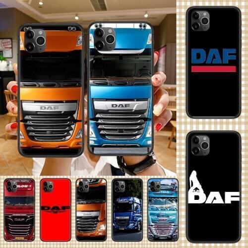 DAF truck logo Phone Case Cover Hull For iphone 5 5s se 2 6 6s 7 8 12 mini plus X XS XR 11 PRO MAX black soft coque luxury shell