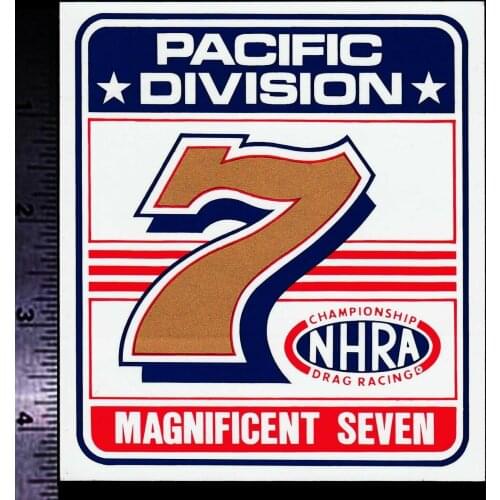 For x2 NHRA Magnificent Seven Pacific Division - Original Vintage Racing Decal/Sticker
