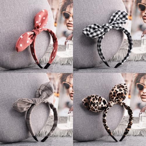 EASYA Fashion Cute Knotted Velvet Hairband Leopard Flower Print Headband For Women Girls Simple Hair Accessories Headwear