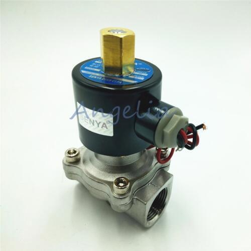 1/2" DN15 BSP AC220V AC110V AC24V Stainless Steel 304 Normally Open Electric Solenoid Valve N/O