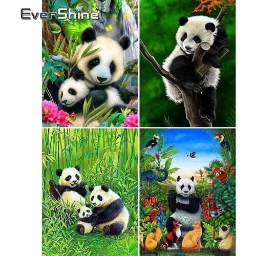 Evershine DIY Diamond Painting Kit Panda Diamond Embroidery Full Display Animals Rhinestones Pictures Diamond Mosaic Beadwork