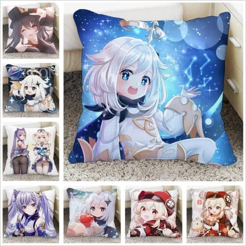 Genshin Impact Slime Jean Lumine Amber Lisa Klee Sucrose Cosplay Pillowcase Pillow Case Cover Cushion BED/SOFA/CAR Decor Gift