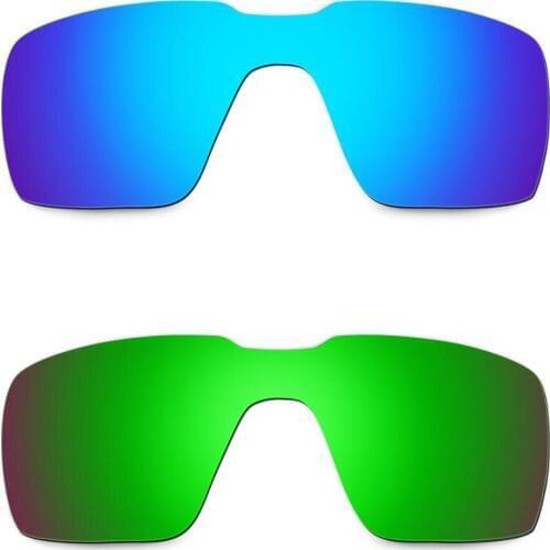 HKUCO For Probation Sunglasses Replacement Polarized Lenses 2 Pairs - Blue & Green