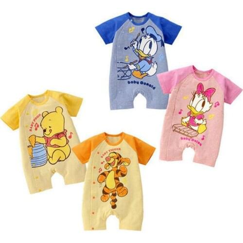 Summer Newborn Baby Romper Cartoon Tiger Pooh Donald Daisy Boy Girl Jumpsuit Roupas Bebes Infant Clothes Toddler Costume Outfits