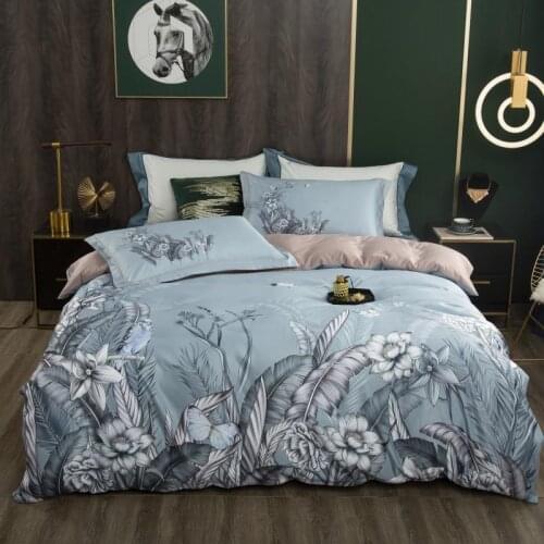 4Pcs Tencel cotton digital printing Luxury bedding sets queen king size duvet cover set Sheet set pillowcase bedclothes