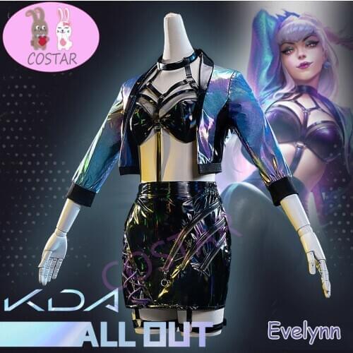 Game LOL K/DA KDA Evelynn All Out Idol SJ Team Suit Cosplay Costume Halloween Party Outfit For Girls Women New 2020