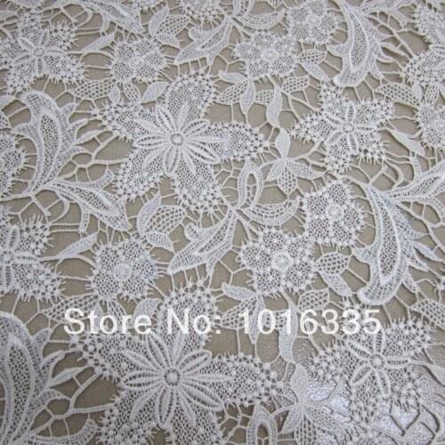 2014 new Water Soluble embroidered openwork fabric ,fashion fabrics White lace fabric cord lace fabric