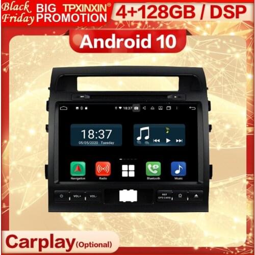 Carplay 2 Din Android Multimedia Stereo Receiver For Toyota Land Cruiser 2008 2009 2010 2011 2012 GPS IPS Radio Player Head Unit