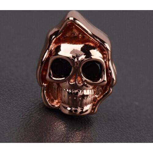 New Style Irregular Skulls Copper Rose Gold Beads 4 Colors Fashion Punk DIY Beads Making Bracelet Accessories BD300