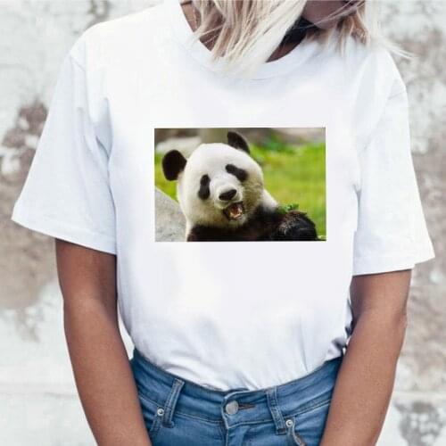 Panda Zoo Printing Women T shirt Summer Short Sleeve O-neck Women Tops Tshirt top graphic T-shirt printing T-shirt female