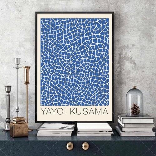 Yayoi Kusama Poster, Yayoi Kusama Print, Yayoi Kusama Exhibition Poster, Japanese Art, Infinity Nets, Blue Motif Art, Kusama Di