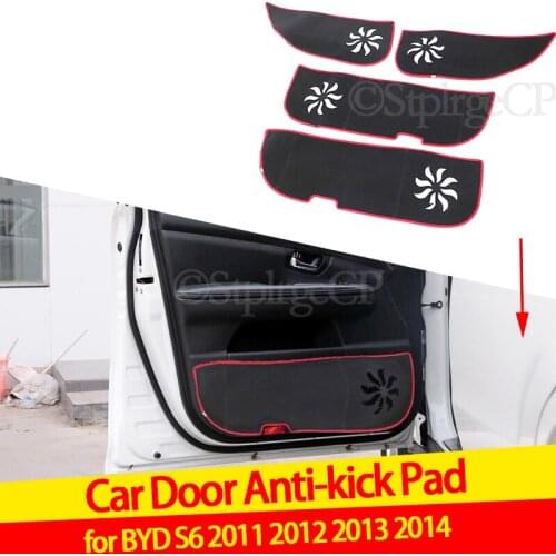 Polyester Black edge Door anti-kick pad door protection pad door panel cover pad car door sticker For BYD S6 2011 2012 2013 2014