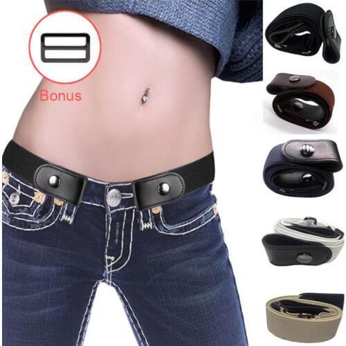 Buckle-Free Elastic Belt Buckle Free No Buckle Stretch Belt Womens Plus Belts for Jeans Pants Dresses