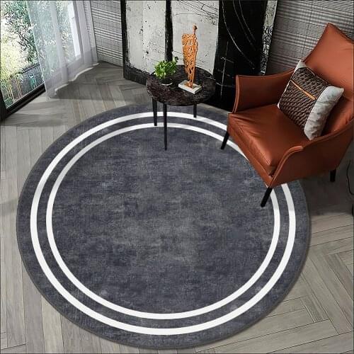 Grey Modern living room carpet kitchen round carpet room carpet white round lines anti allergic high quality Free Shipping