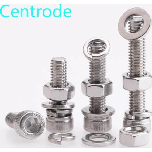 M4M5M6 stainless steel 304 cup head hexagonal bolt screw nut gasket set large full-ball pad combination 10PCS