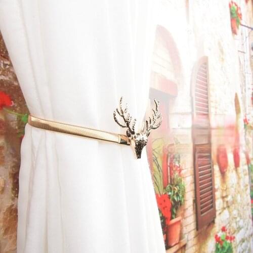 Modern Simple Spring Curtain Strap Metal Plating Decoration Accessories Elastic Tie Rope Drawstring Tie Rope Curtain Tieback