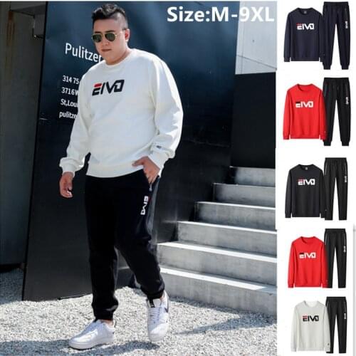 Oversized Tracksuit Men 8XL 9XL Sweatshirt Sweatpants 2 Piece Set Plus Size 7XL Sports Tops Spring Autumn Pullover Jogger Pants