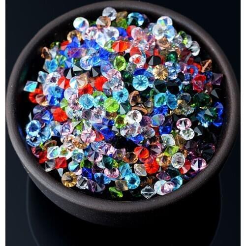 Ss6/ss8/ss12 Transparent colour Crystal glass Rhinestones Wedding Table Party stage Decoration Nail art/jewelry making accessory