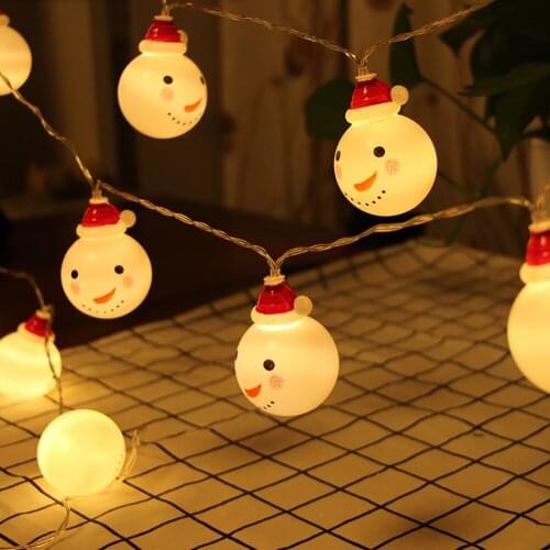 2021 Santa Claus led String Light for Christmas AA Battery Powered 1.5m 10 LED Christmas Snowman Garland Lamp for New Year