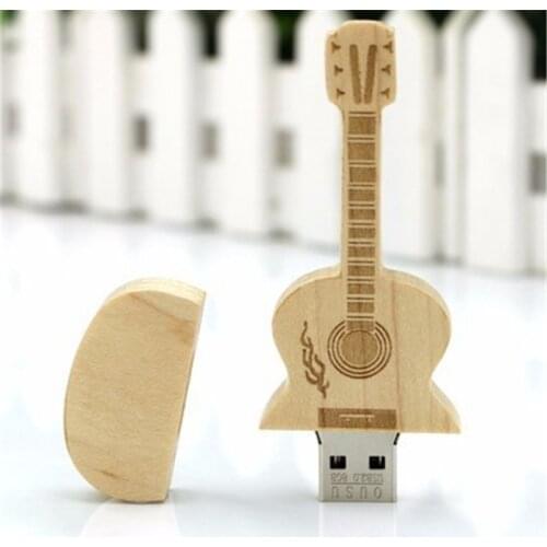 Usb Flash Drive 4GB 8GB 16GB 32GB 64GB 128GB U Disk Wood Memory Stick Pendrive Wooden Guitar Usb Stick Flash Disk Pen Drive