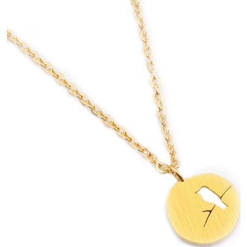 GORGEOUS TALE Fashion Jewelry Bijoux Tattoo Choker Necklaces Stainless Steel Chain Bird on Branch Pendant Necklace Maxi Collier